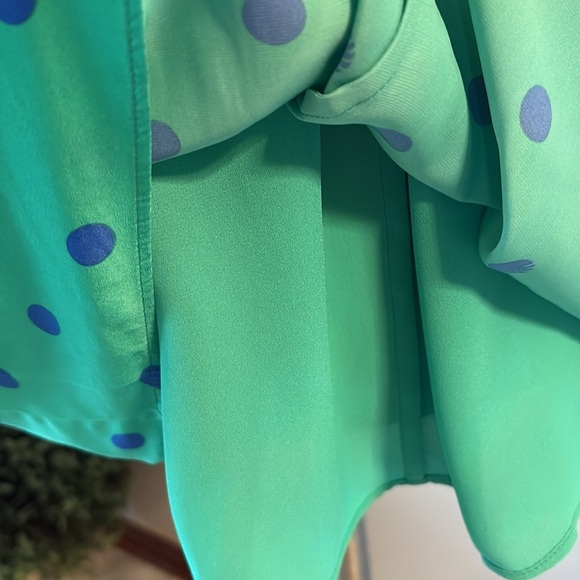 Lilly Pulitzer RORI halter top botanical green blue polka dots tie back neck M - Picture 7 of 16